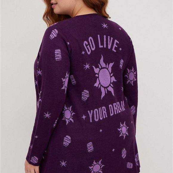 🎊DRAPE CARDIGAN - DISNEY TANGLED DREAM PURPLE - Picture 3 of 11